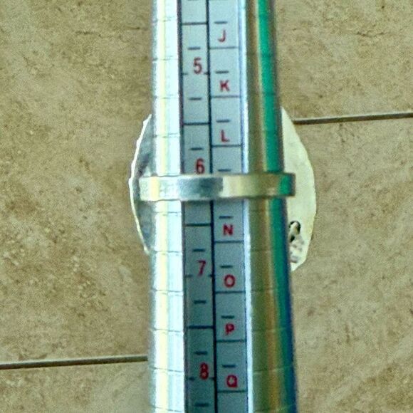 Natural Amethyst Teardrop Cabochon Solitaire Sterling Silver Statement Ring Sz 6 - Picture 6 of 7